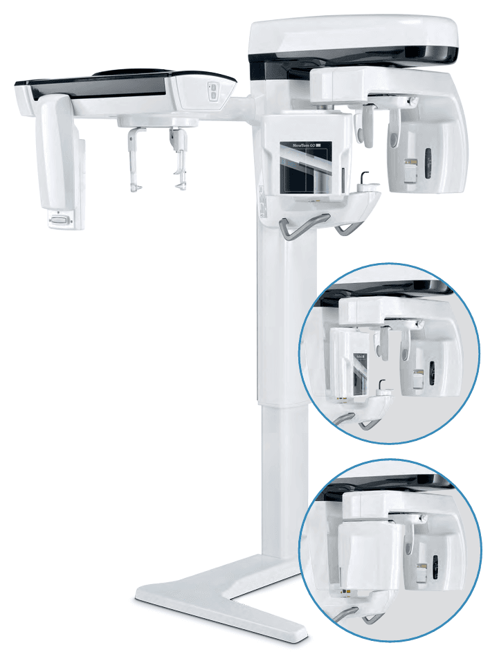 NewTom GO cone beam 3D imaging system with detail views of the scanning head